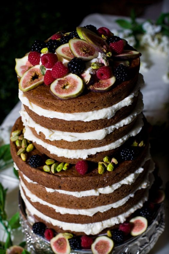 27 Naked Fall Wedding Cakes That Will Make Your Mouth 
