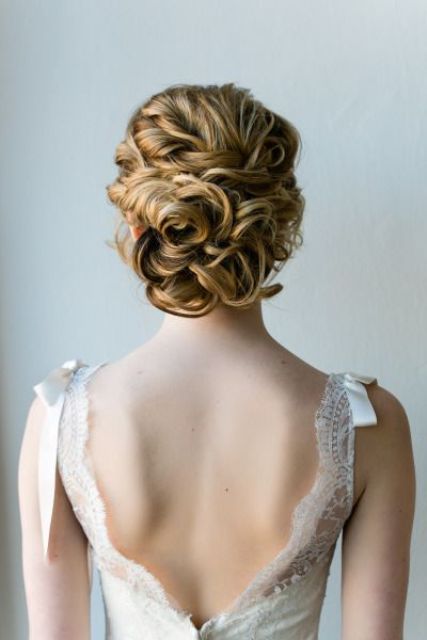 twisted and curled updo is perfect