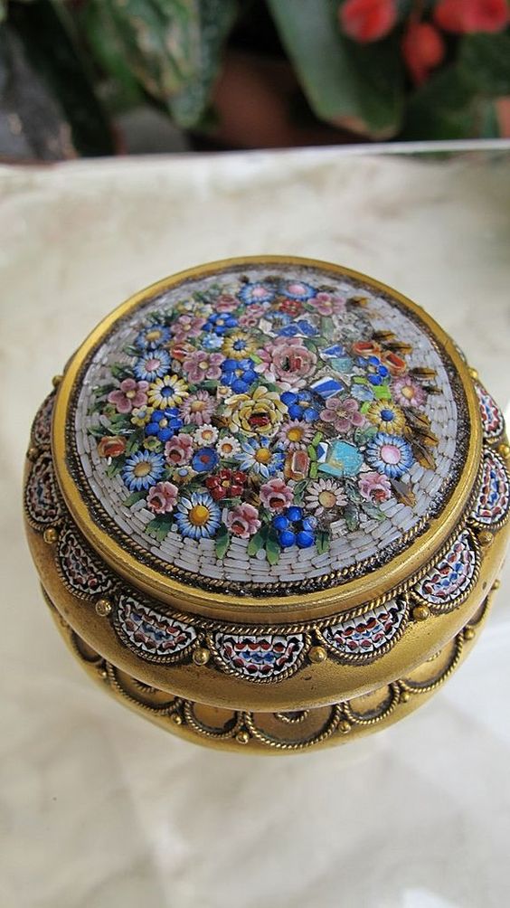 Italienischen micro-Mosaik-Schmuck-box sieht sehr süß und eye-catchy