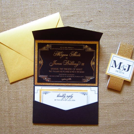 eine wunderschöne marineblau, weiß und gold-glitter-Hochzeits-Einladung-suite, die mit einer response-Karte und einem gold-Umschlag