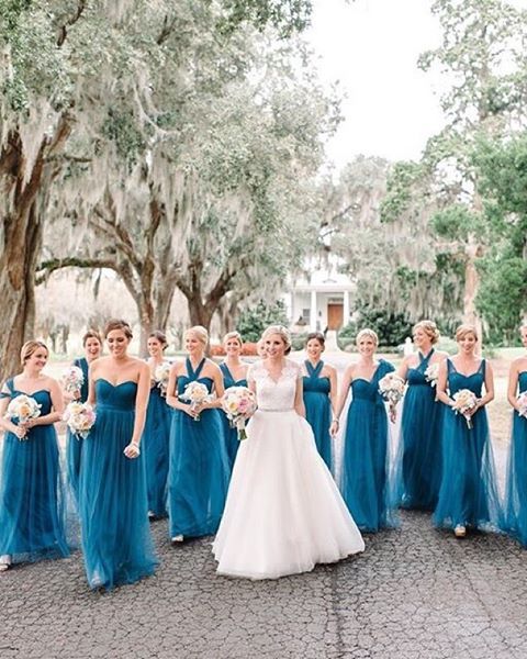 schön Fett blau transformable Brautjungfern Kleider für die Mädchen wählen Ihr design