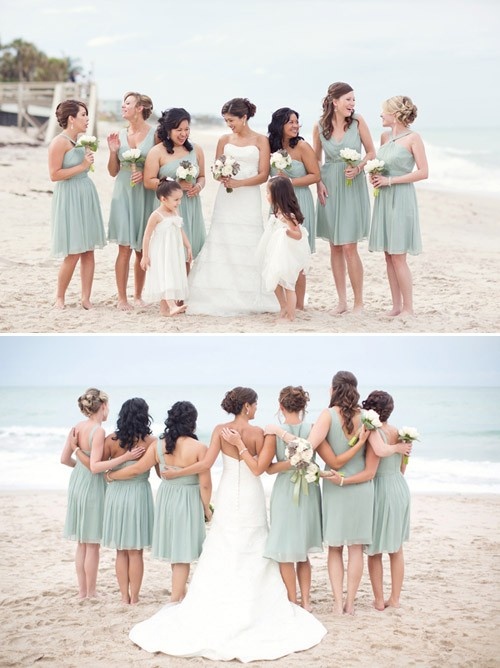 Beach wedding dresses and bridesmaid dresses