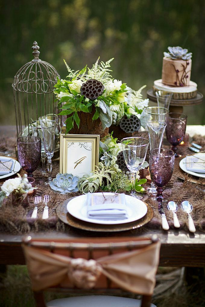 Picture Of dreamy woodland wedding table decor ideas 28