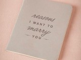 a journal with reasons to marry the person – this can be a muttual gift from both partners to each other