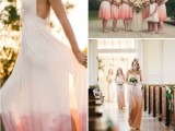 beautiful dip dye tan and pink bridesmaid and wedding dresses will be a breath of fresh air for your spring or summer wedding