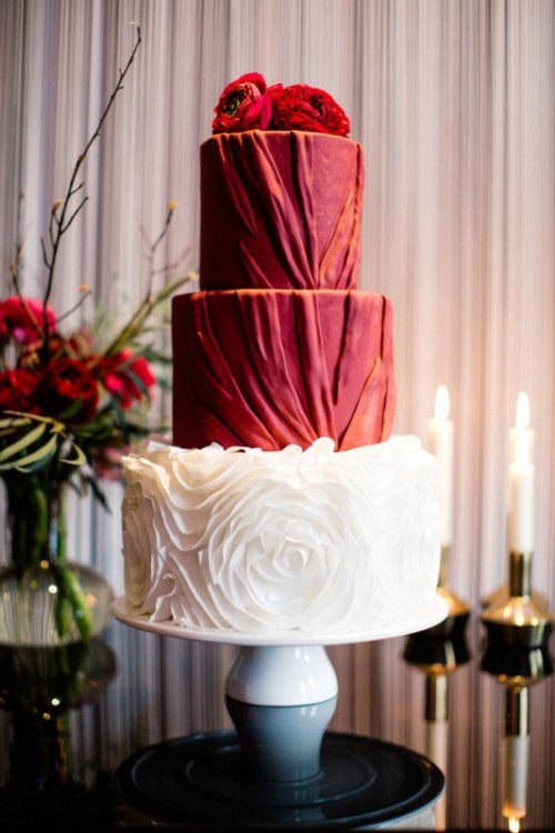 Stunning Marsala Wedding Cake Ideas