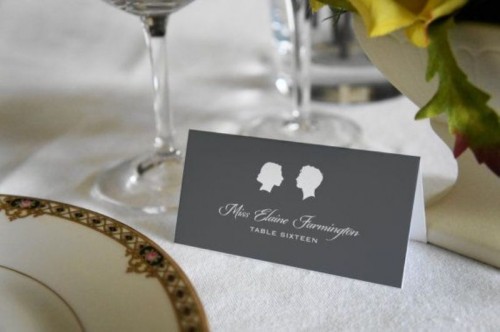 Silhouette Wedding Placement Cards And Escort Cards