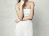 a strapless lace mini dress is a timeless idea for a modern romantic bride, for a wedding or a getaway