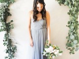 a fresh eucalyptus wedding arch attached to the wall is an easy idea to save some space and you can DIY one easily saving money