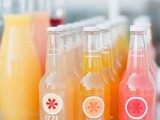 various fresh drinks – orange, berry and other fruit drinks will add to your chosen color scheme