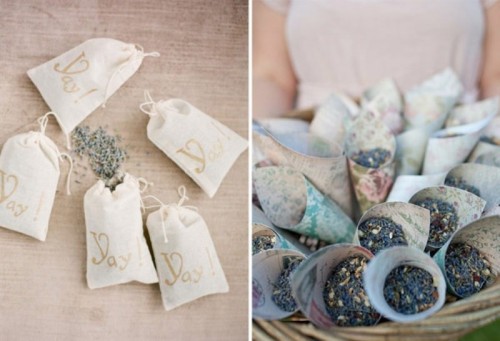 dried lavender is a great alternative to usual confetti, they are eco-friendly and bring a natural aroma
