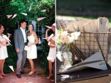 monogrammed paper airplanes are great for a traveler’s wedding or for a wedding of a pilot