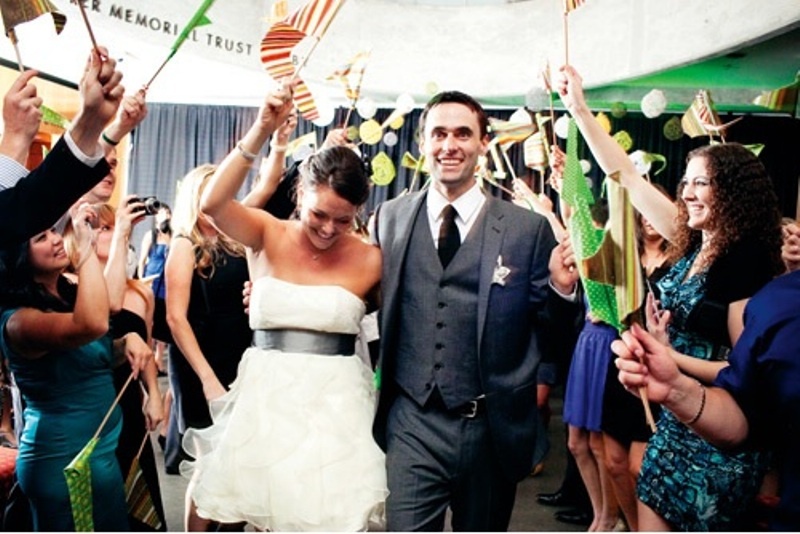 Colorful flags are a nice alternative to confetti, they are easily reusable and very cute