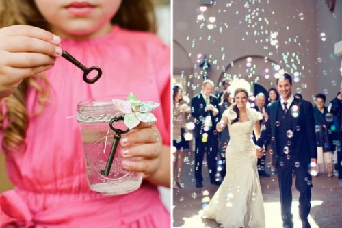 bubbles are amazing instead of confetti, this is an amazing idea for a dreamy touch
