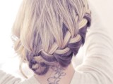 a cool braided hairstyle for a bride