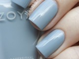 a powder blue manicure is a cool touch of color to your bridal look