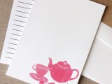 style your invitations with porcelain, tea cups and tea pots