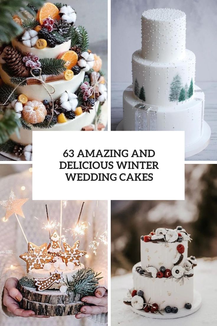 amazing and delicious winter wedding cakes cover