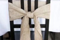 burlap chair decor is a cool idea for a rustic wedding, it’s easy to recreate and chic and cool