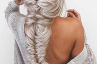 a dimensional fishtail braid with twists in icy blonde is a beautiful and chic idea with a boho feel