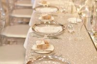 a glam tablescape for a winter wedding