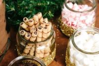 a hot cocoa bar is a perfect addition to a winter wedding