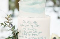 a simple yet cute watercolor wedding cake