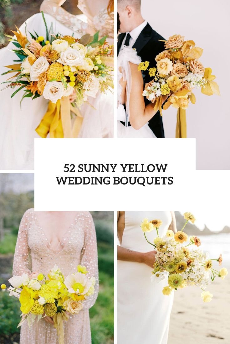 52 Sunny Yellow Wedding Bouquets