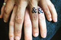 Ampersand wedding ring tattoos are a creative idea for wedding tattoos like no other