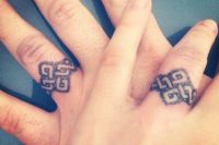 Bold tribal wedding ring tattoos for those who love such patterns for real
