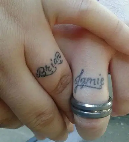 Your partner's name is always a very romantic and cool idea to rock