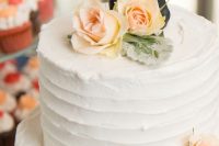 a stylish buttercream wedding cake