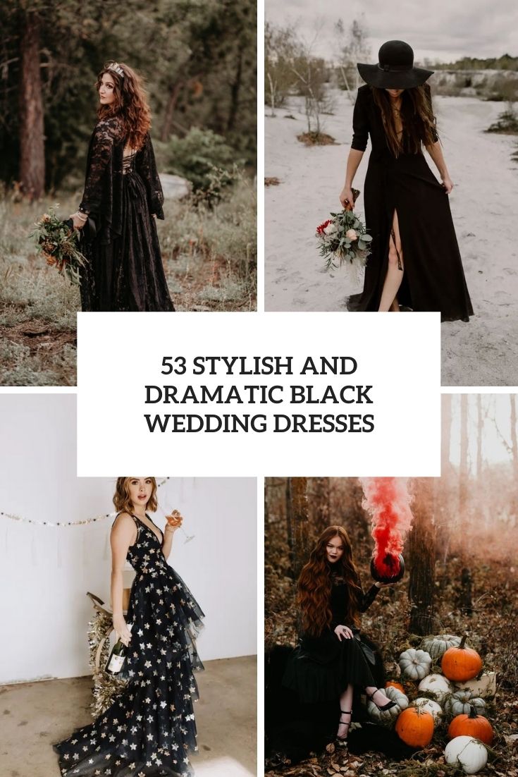 53 Stylish And Dramatic Black Wedding Dresses