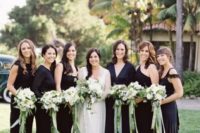 mismatched black maxi bridesmaid dresses will match many wedding styles and will be loved by most of girls