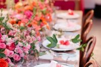 a colorful wedding table decor