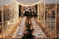 a light canopy covering the whole reception space make it super romantic, very bright and very welcoming