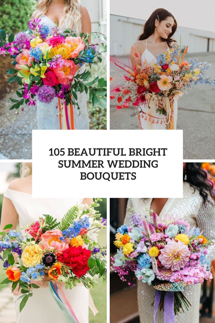 beautiful bright summer wedding bouquets cover