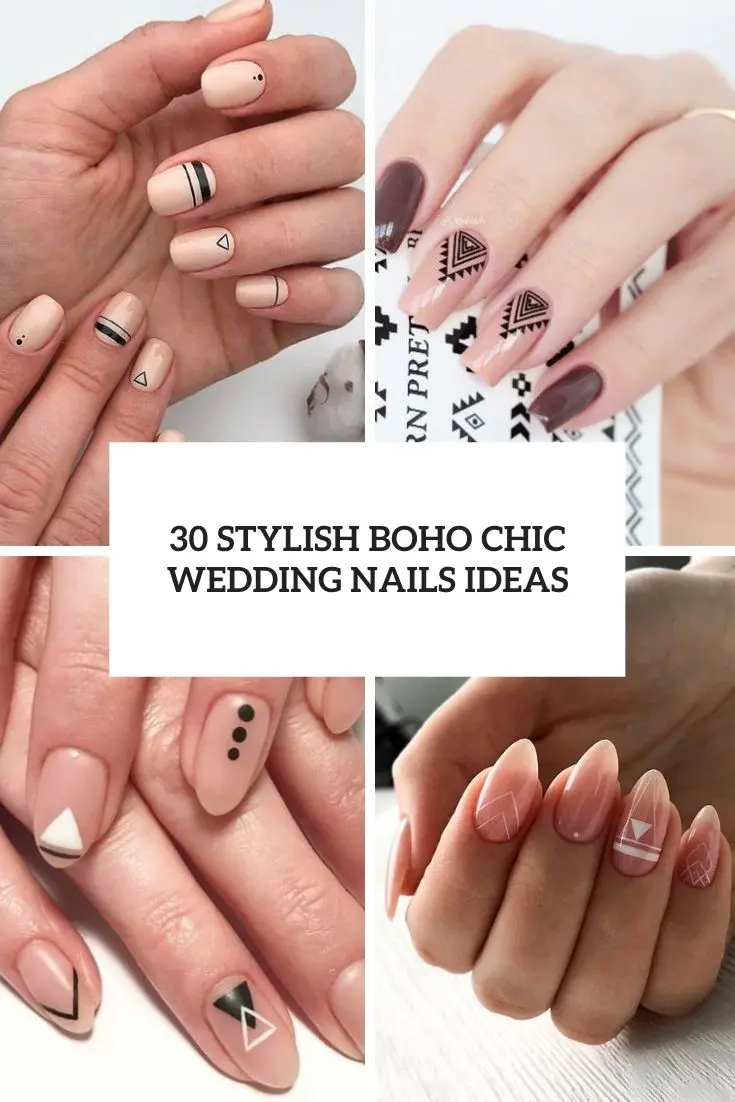 stylish boho chic wedding nails ideas cover
