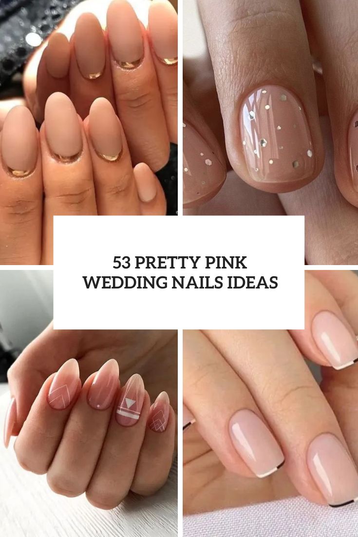 pretty pink wedding nails ideas cover