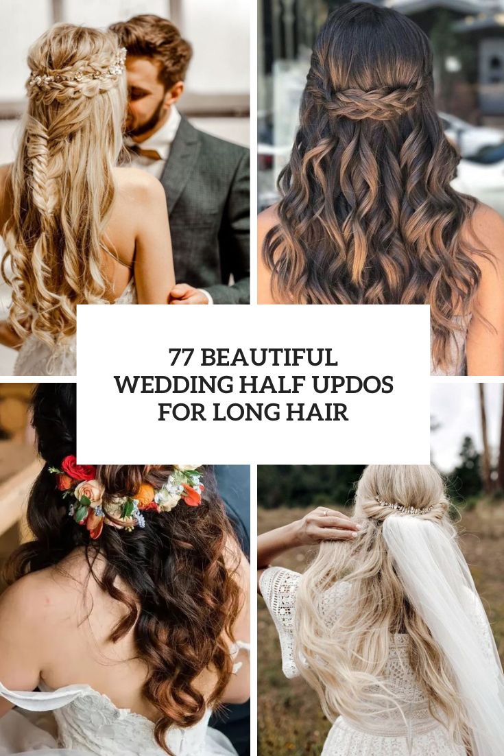 beautiful wedding half updos for long hair cover