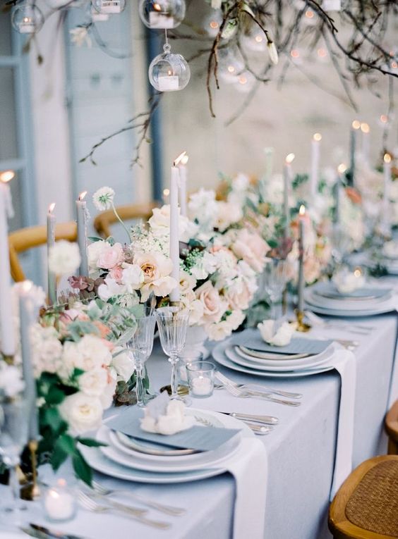 a lovely spring wedding table setting