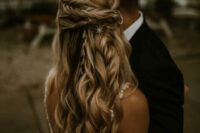 a lovely hairstyle for a celestial wedding