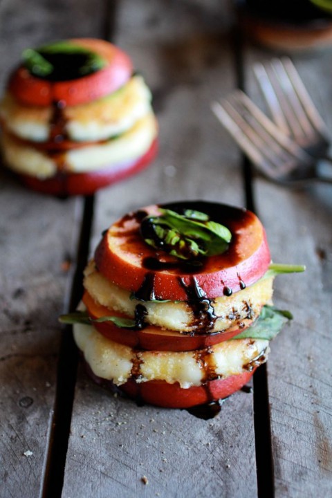 caprese salad stacks with balsamic are fresh, tasty and very summer like, perfect for vegan and non vegan weddings
