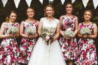 Retro-inspired bridesmaids looks