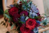a moody boho wedding bouquet