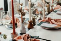 a cool fall modern tablescape