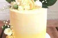 a lovely yellow wedding cake