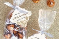 chocolate in packs with tags is a timeless idea for every kind of wedding, not only for a fall one