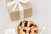 cute mini pies are great wedding favors
