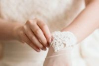 sheer bridal gloves with lace are amazing for any bridal look, they won’t keep you warm but will make your outfit sophisticated